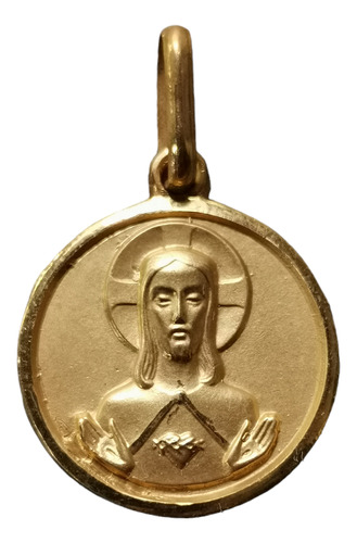 Medalla Oro 14k Sagrado Corazón Jesús #233 (medallas Nava) 