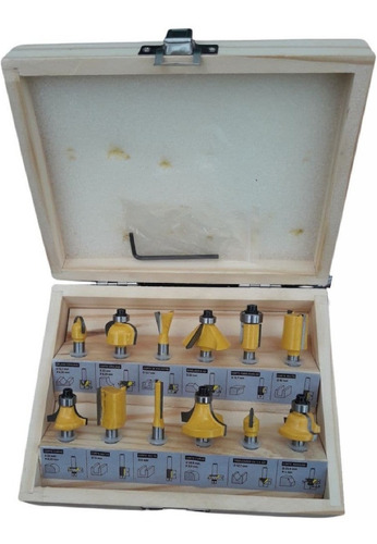 Conjunto de 12 fresas 1/4 Tupi Wood Router Cutter
