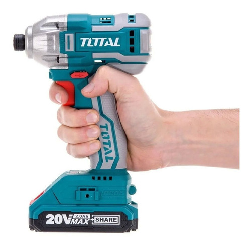 Imagen 3 de 7 de Atornillador De Impacto Total 1/4 20v Brusheless +2 Baterias