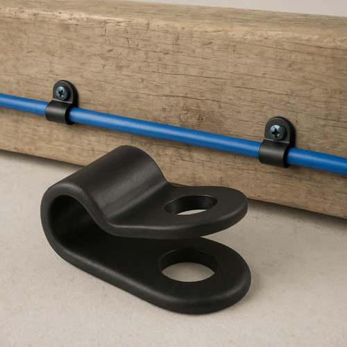 Grampo Tipo P Clip Fixador De Cabo 10mm Nylon 6.6 10000 Un