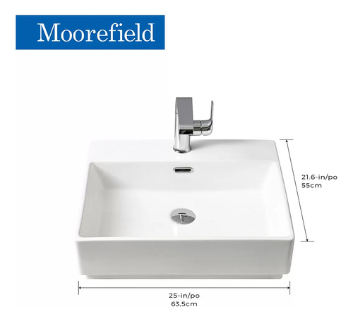 Lavabo Rectangular Premium Lazza Con Grifo Moorefield