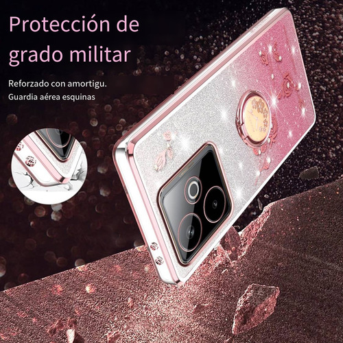 Funda Con Diseño De Flores Brillantes Para Huawei Nova 7i/8i/9/9 Pro/7 Pro/8 Se Con Soporte, A Prueba De Golpes