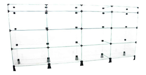 Mostrador de vidrio con caja de joyería 2.40 X 1.10 X 0.40 M