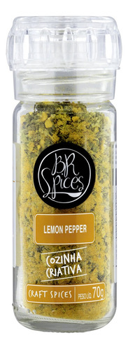 Tempero Lemon Pepper com Moedor BR Spices Vidro 70g