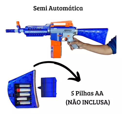 Arma De Brinquedo Nerf Metralhada Automática Lançadora Com 20 Dardos