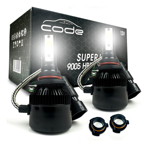 Kit Par Lâmpada Super Led Code 3900lm 6000k Encaixe Hb3 Hb4