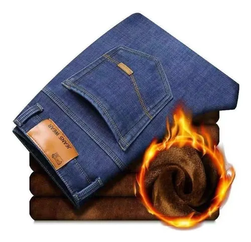 Pantalon vaquero con forro polar outlet