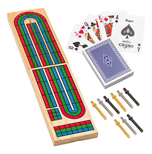 Regal Games Juego De Mesa Cribbage De Madera Con Clavijas De