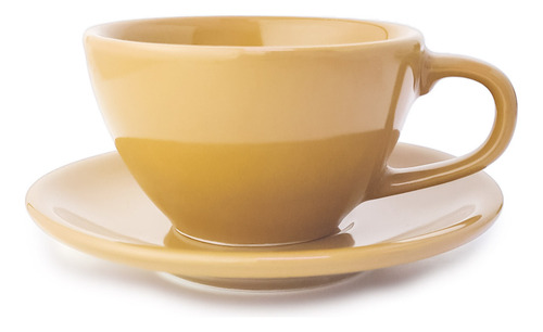 X 6 Combo Taza C/ Plato Germer Oval 300 Ml Color Amarillo