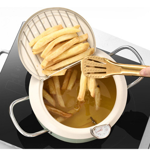 Deep Fryer Pot Soup Pot Frying Chicken Pot For Veggies Blue