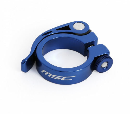 Abrazadera De Tija Para Bicicleta Aluminio Msc Azul 31.8mm