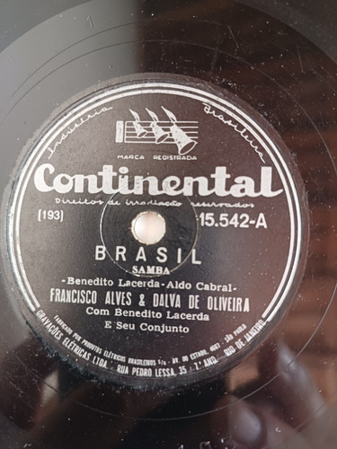 Lp 78 Rpm Trio De Ouro Lamento Negro/francisco Alves E Dalva (Usado)
