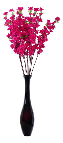 10 Ramo De Flores De Durazno Artificial Con 3 Tallos De