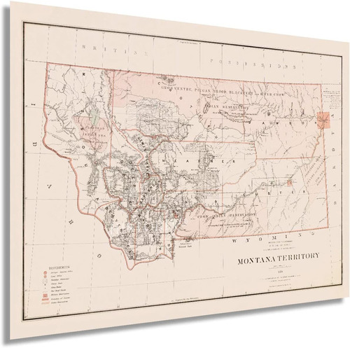 Historix Vintage 1879 Montana State Map - Poster De Montana