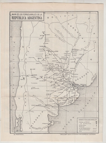1934 Mapa De Ferrocarriles Argentina Y Planos Buenos Aires