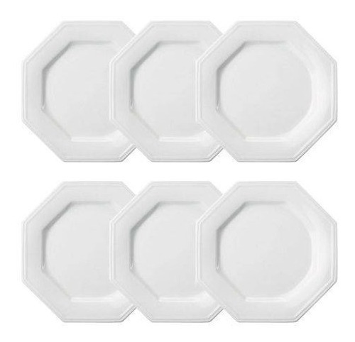 Conjunto Pratos Sobremesa 6 Pçs Prisma Porcelana Schmidt