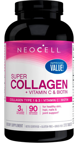 Neocell Super Colgeno + Vitamina C Y Biotina, Suplemento Die