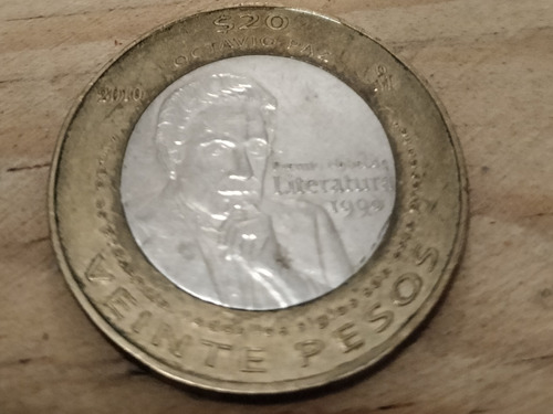 Moneda 20 Pesos, Octavio Paz 2010, Premio Literatura 1990. 