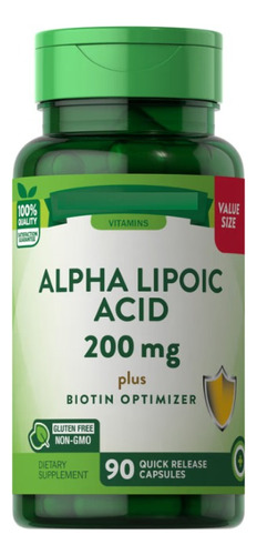 Acido Alfa Lipoico 200 Mg 60cap - Unidad a $1022
