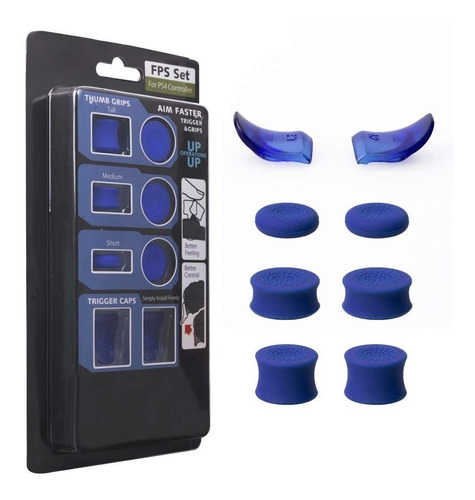 Cubre Grips / Trigger Dualshock Ps4 8 Piezas Azul