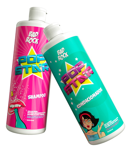  Kit Duo Shampoo + Condicionador Pop Star Bad Rock 1000ml