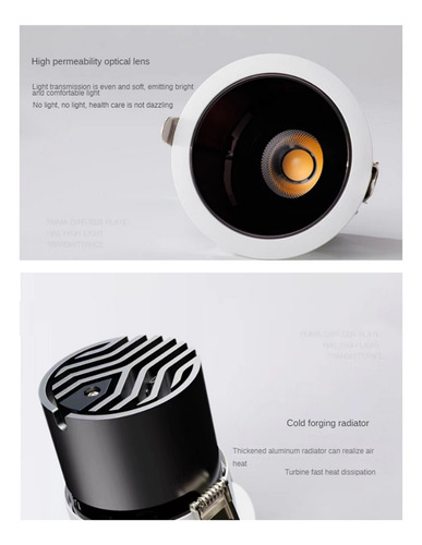Set T21 De Focos Led Cob Con Luz Empotrada Regulable, 3500 K
