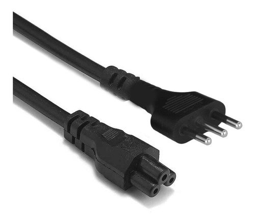 Cable Poder Trebol Para Cargadores De Notebook Reforzado Color Negro