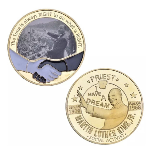 Moneda De Martin Luther King Jr. Bañada En Oro De 24k