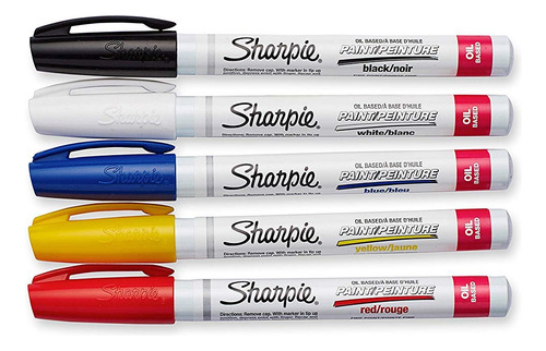 Marcadores De Pintura Sharpie, Conjunto De 5 Cores Fine Poin