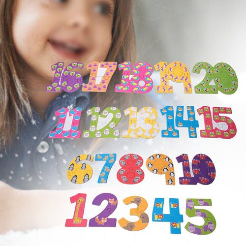 Letras Puzzle Toy Números De Madeira Alfabeto Crianças Apren