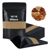 Comprar Banna 300 Bolsas Stand Up Pouch Kraft Con Ventana,bolsas Pouch Con Ventana Y Cierre Hermético De Cremallera, Negro,10*15cm,bolsas Resellables Para Dulces, Accesorios, Aperitivos, Joyería Y Más