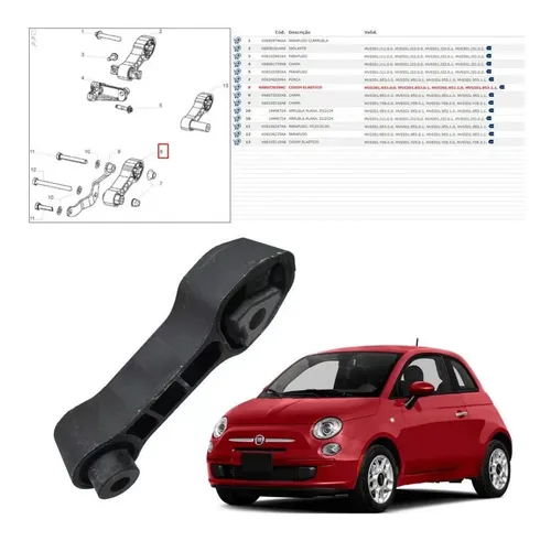 Coxim Câmbio Motor Esquerdo Fiat 500 Cinquecento K68073029ac Coxim Câmbio Motor Esquerdo Fiat 500 Cinquecento K68073029ac