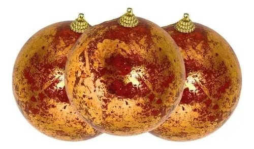 Adorno Navideño Set 4 Bolas Cobre De Navidad 5cm