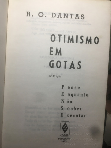 Otimismo Em Gotas- R. O. Dantas (Usado)