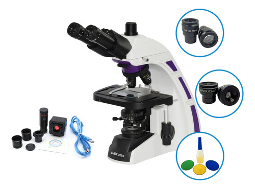 Microscópio Trinocular 2000x Acromatico C/ Câmera 5mp Usb