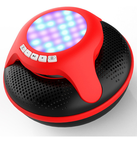 Bocina Bluetooth Cowin Altavoz Inalámbrico con Sonido Estéreo HD Reproducción Manos Libres Portátil Altavoz Impermeable Con Rgb Luces,Uso de piscina，impermeables IPX7 Color Rojo