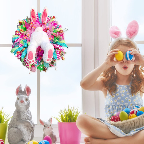 Corona De Pascua For Puerta Delantera De Conejo De Pascua