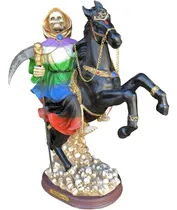 Comprar Escultura Santa Muerte 7 Potencias Ginete De La Muerte