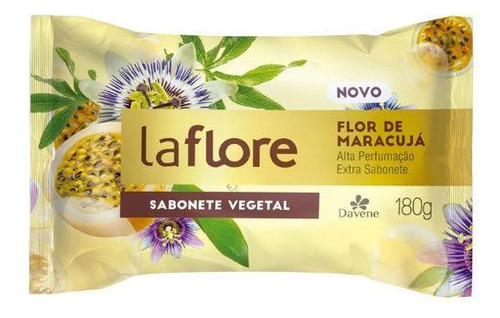 Kit 4 Sabonetes Vegetais Flor Maracujá La Flore 180g Davene