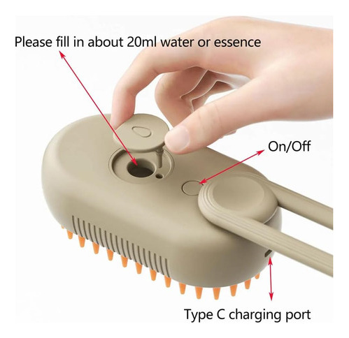 Cepillo Para Gatos Humeante,cepillo Vapor Para Gatos 3 En 1