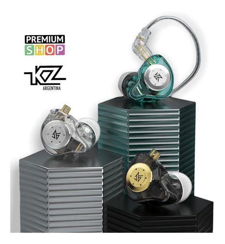 Imagen 1 de 7 de Auriculares In Ear Kz Edx Pro Cable 5n Ofc Con Microfono 