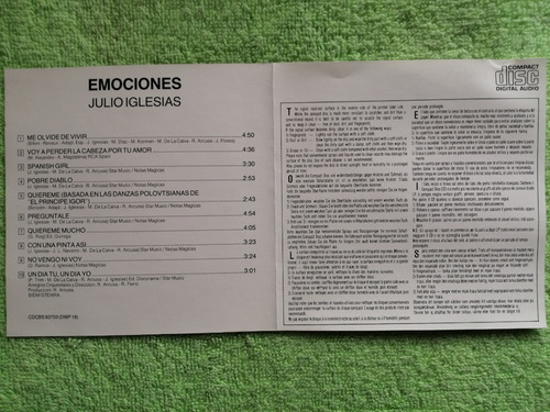 Eam Cd Julio Iglesias Emociones 1978 Decimo Album De Estudio