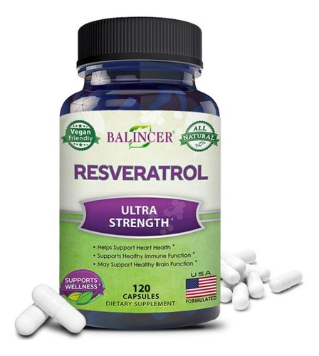 Resveratrol Antiage 1000 Mg Natural 120 Cápsulas