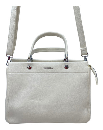 Bolsa Tipo Satchel Con Crossbody Beige Lisa Níquel Beige