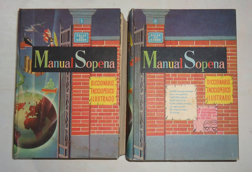 Diccionario Manual Ilustrado Ed. Sopena 2 Tomos Vintage 1956