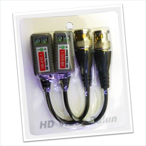 Video Balun Pasivo Hd Con Cable Cámaras Cctv