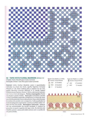 Bordados Xadrez Yananas Ponto Cruz Duplo 3 Revistas Gráficos