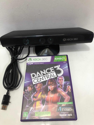 Sensor Kinect Xbox 360 + Jogo Kinect Dance Central 3 (Recondicionado)