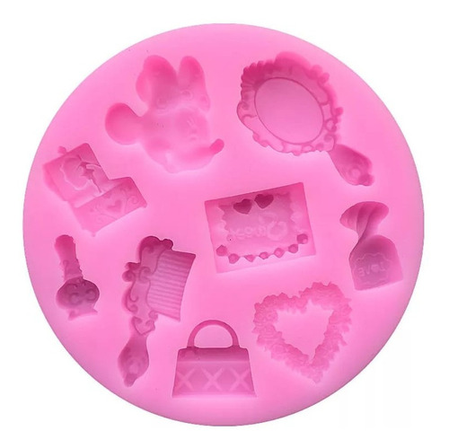 Molde Silicona Minnie Cartera Espejo Fondant Porcelana Fria