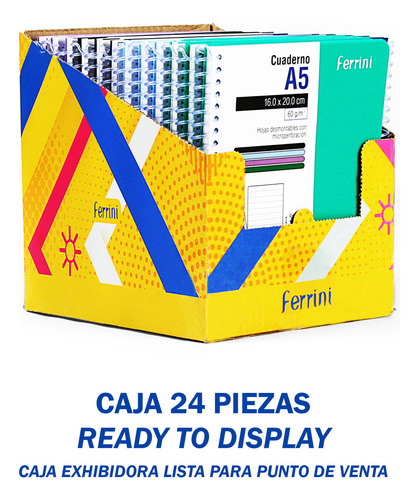 Cuaderno Poly Ferrini Espiral Europeo Libreta 80h Raya A5